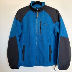L.L. Bean Blue Fleece Jacket, USA Made All Conditions Gorpcore Zip-Up, Women’s M